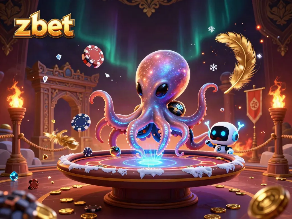 Z bet showcases an extraordinary gambling experience with an alien octopus at a poker table.