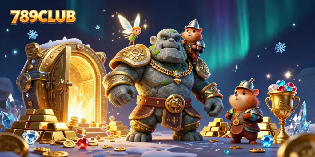 Engage with thrilling games at 789CLUB featuring a golem guardian, fairy magic, and gold treasures.