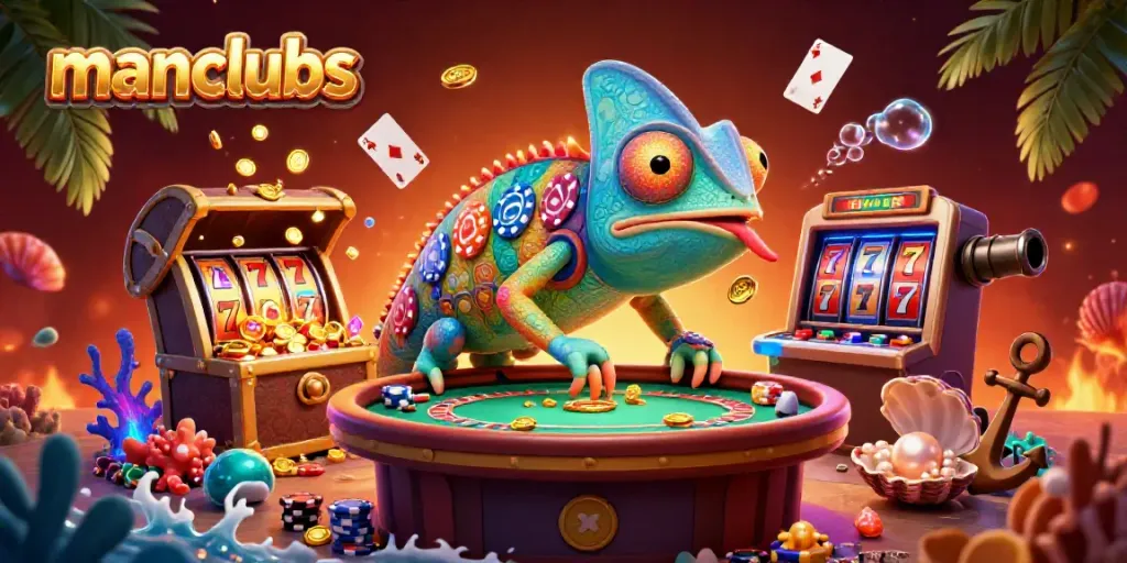 Experience winning strategies at manclubs with a vibrant chameleon casino owner and dynamic gaming elements.