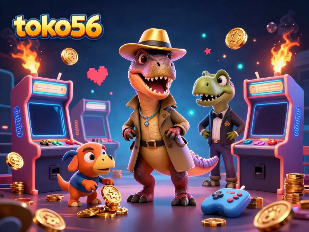 Experience thrilling excitement at toko56 with a vibrant and playful lottery scene featuring unique characters.