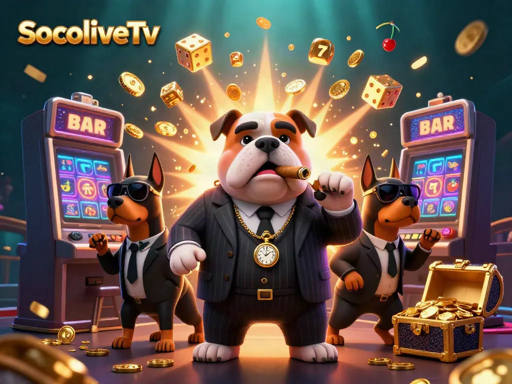 Experience thrilling gambling with SocoliveTv in an action-packed casino scene.