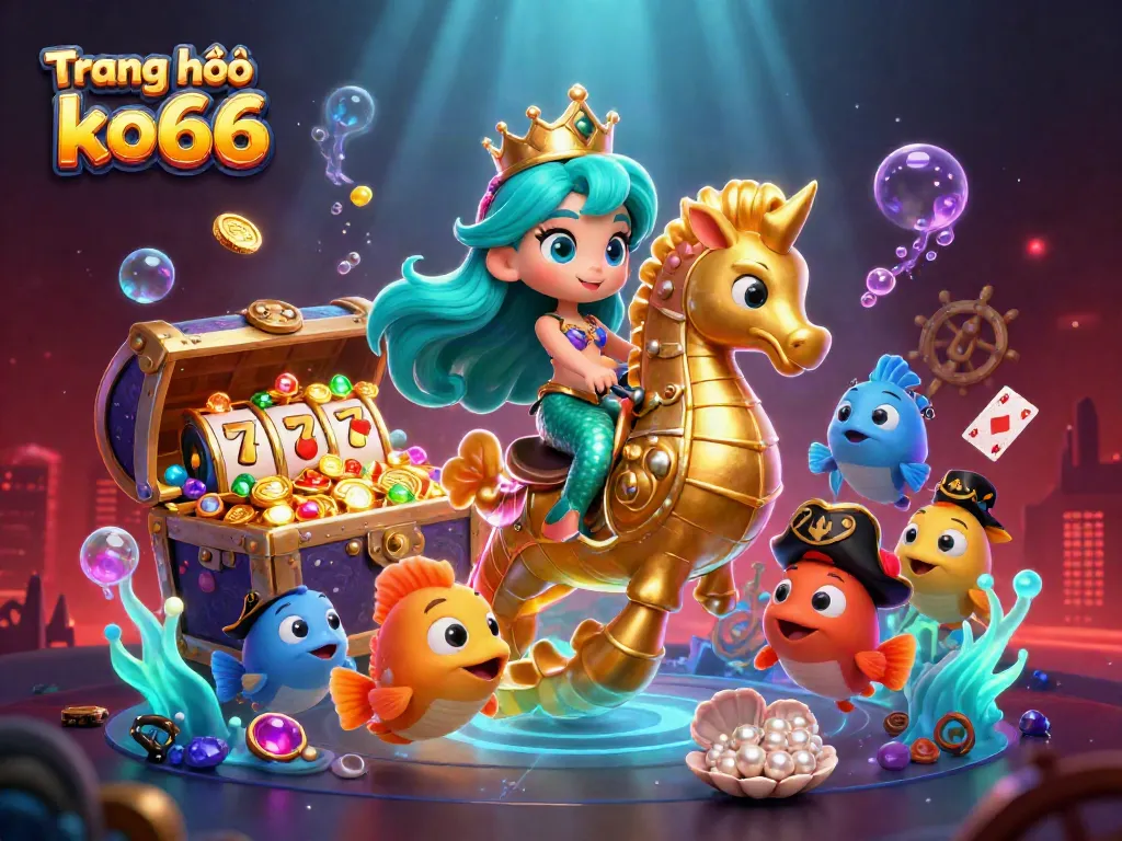 Experience thrilling gameplay at Trang chủ ko66 with a vibrant underwater casino scene capturing excitement and adventure.