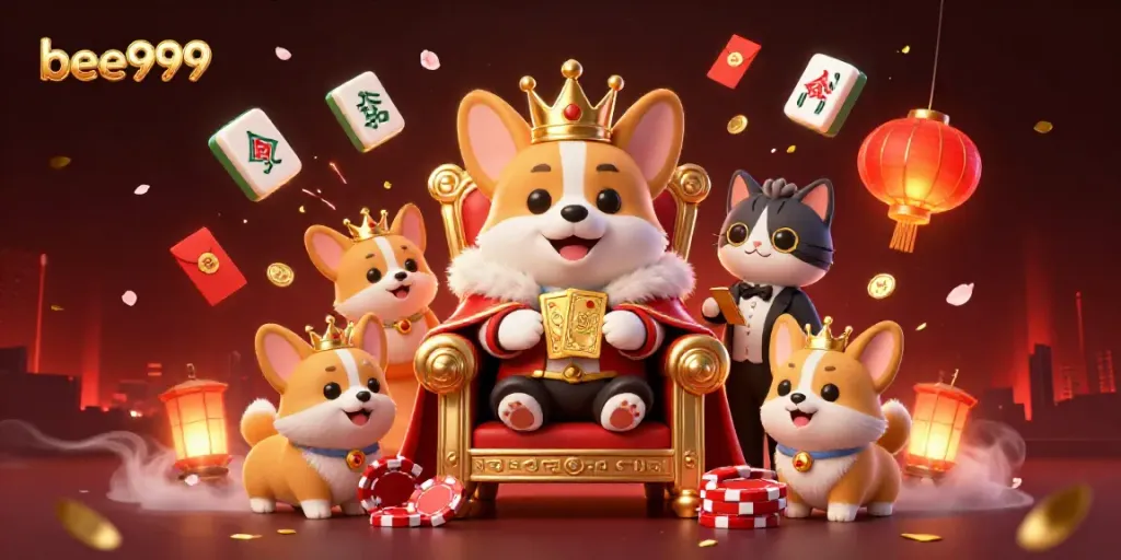 Experience thrilling gaming adventures with bee999, highlighted by vibrant casino elements and characters.