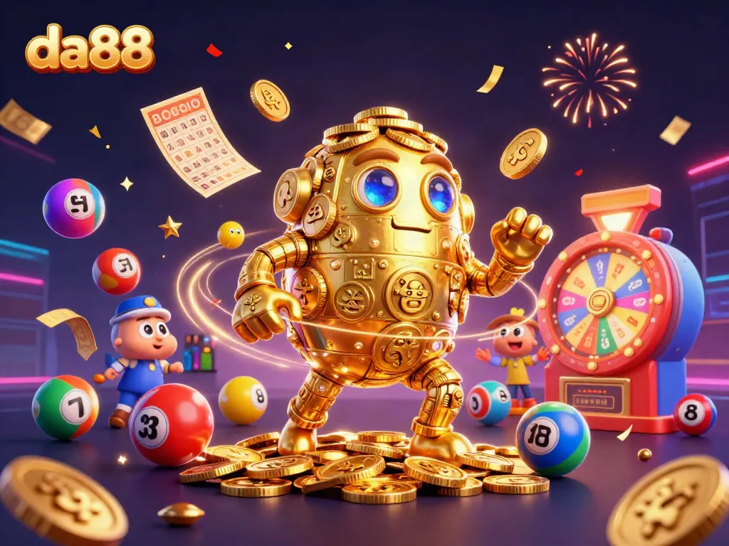 Experience exciting gaming adventures with da88's dynamic animated characters and vibrant casino elements.