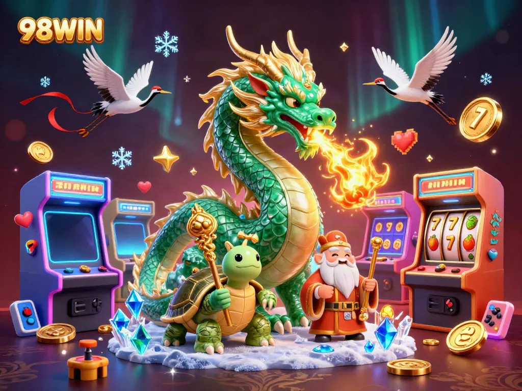 Engage with thrilling slots at 98WIN featuring dragons, turtles, and arcade games.