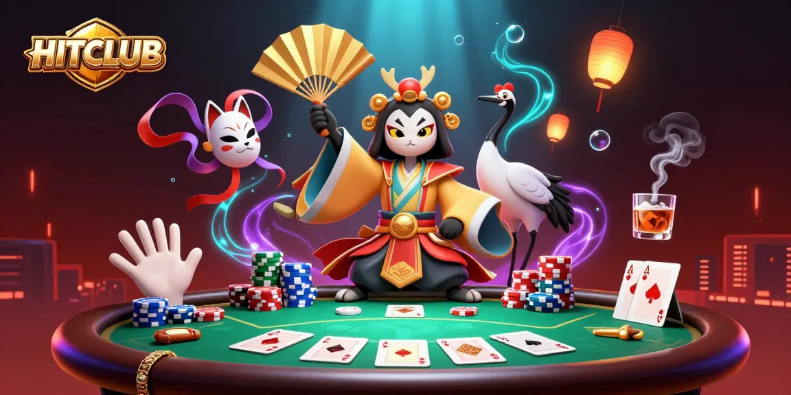 Join the excitement of HITCLUB with poker elements and dynamic characters elevating the gaming experience.