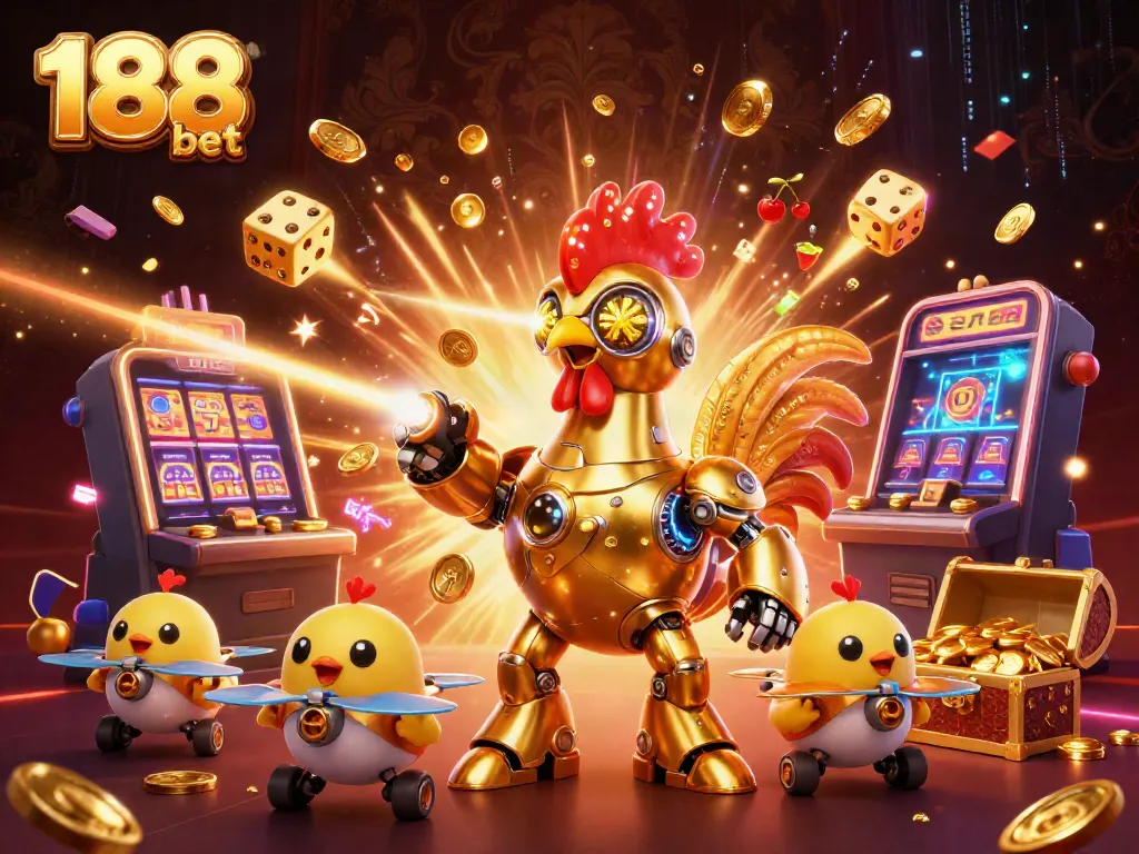 Experience the thrilling action of 188 bet with vibrant 3D casino elements bursting with excitement.