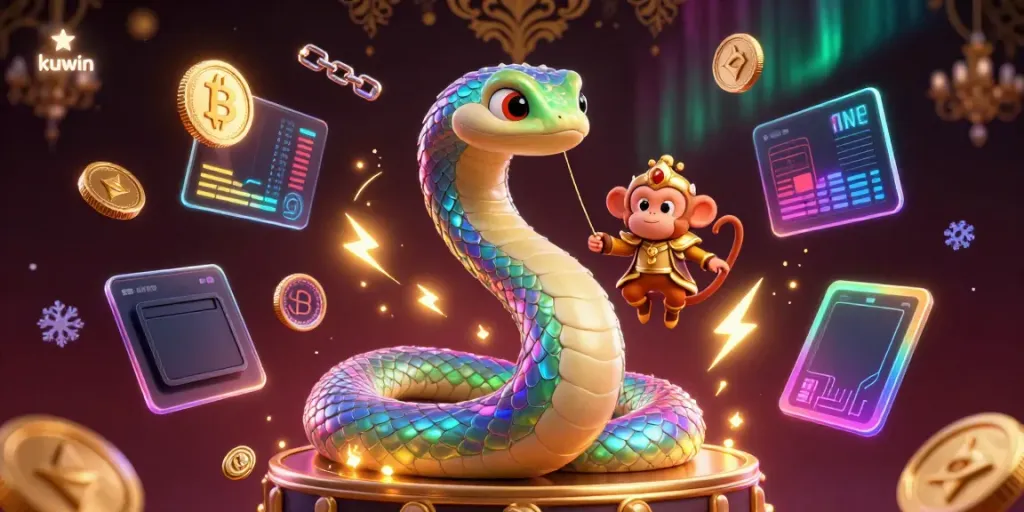 Experience thrilling kuwin gameplay with an enchanting 3D scene of a vibrant rainbow serpent and monkey king.