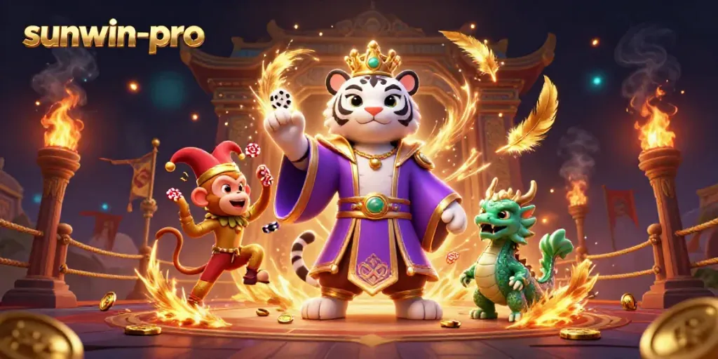 Engage with the thrilling world of sunwin-pro as animated characters illuminate a vibrant casino scene
